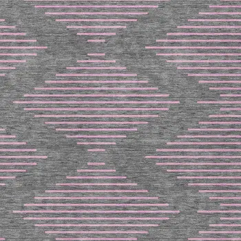10' X 14' Gray And Pink Geometric Washable Indoor Outdoor Area Rug