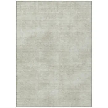 9' X 12' Beige Washable Indoor Outdoor Area Rug