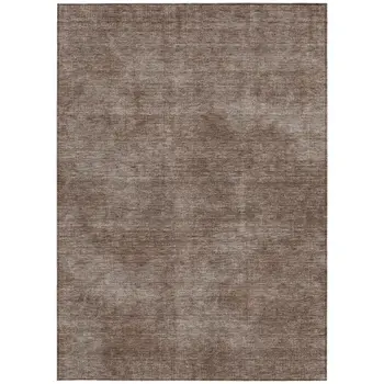 9' X 12' Brown Washable Indoor Outdoor Area Rug