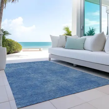 3' X 5' Blue Washable Indoor Outdoor Area Rug
