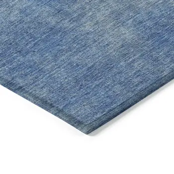 8' Blue Round Washable Indoor Outdoor Area Rug