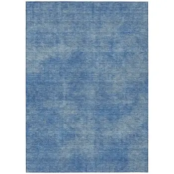 9' X 12' Blue Washable Indoor Outdoor Area Rug