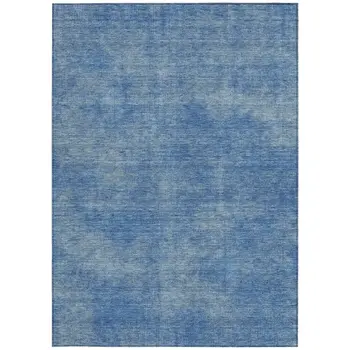 10' X 14' Blue Washable Indoor Outdoor Area Rug