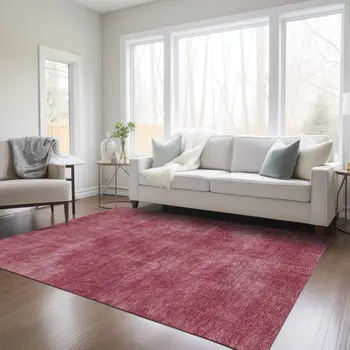 3' X 5' Red Washable Indoor Outdoor Area Rug