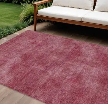 8' X 10' Red Washable Indoor Outdoor Area Rug