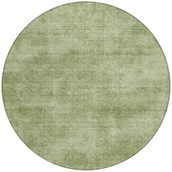 8' Green Round Washable Indoor Outdoor Area Rug