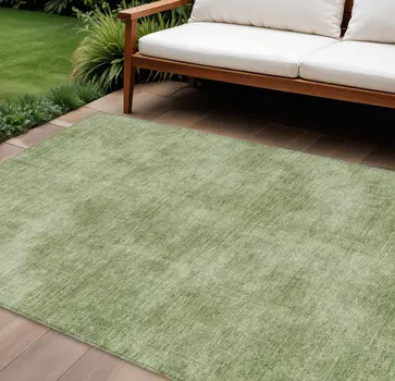 10' X 14' Green Washable Indoor Outdoor Area Rug