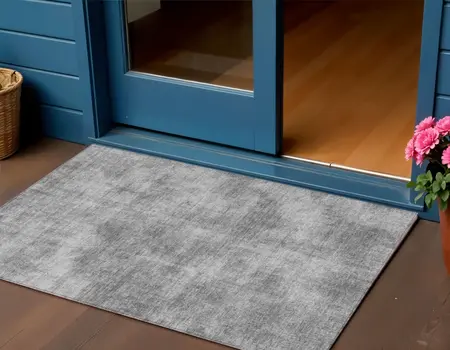 3' X 5' Gray Washable Indoor Outdoor Area Rug