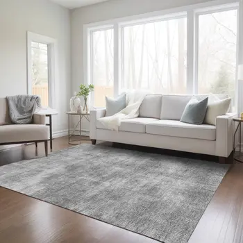 3' X 5' Gray Washable Indoor Outdoor Area Rug