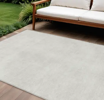 8' X 10' Ivory Washable Indoor Outdoor Area Rug