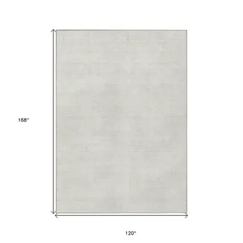 10' X 14' Ivory Washable Indoor Outdoor Area Rug