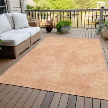 3' X 5' Peach Washable Indoor Outdoor Area Rug