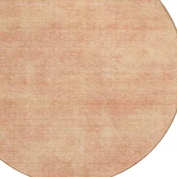8' Peach Round Washable Indoor Outdoor Area Rug