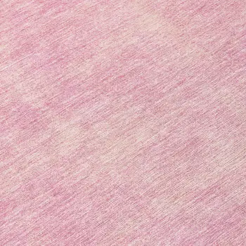 8' Pink Round Washable Indoor Outdoor Area Rug