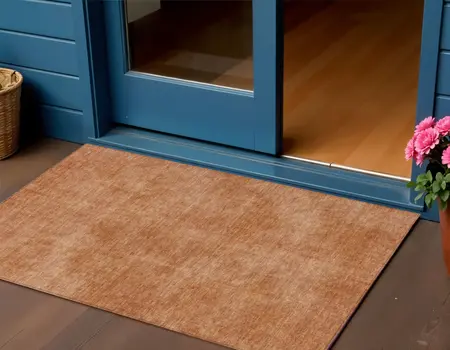 3' X 5' Brown Washable Indoor Outdoor Area Rug