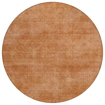 8' Brown Round Washable Indoor Outdoor Area Rug