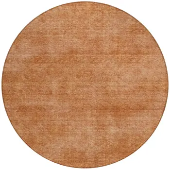 8' Brown Round Washable Indoor Outdoor Area Rug