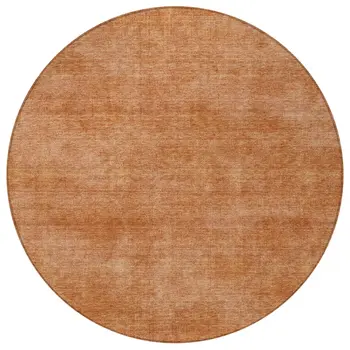 8' Brown Round Washable Indoor Outdoor Area Rug