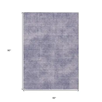 5' X 8' Purple Washable Indoor Outdoor Area Rug