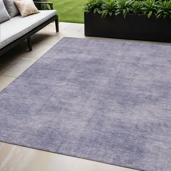 5' X 8' Purple Washable Indoor Outdoor Area Rug