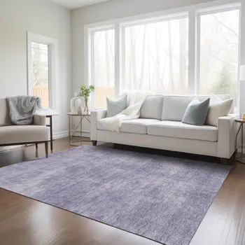 5' X 8' Purple Washable Indoor Outdoor Area Rug