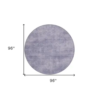 8' Purple Round Washable Indoor Outdoor Area Rug