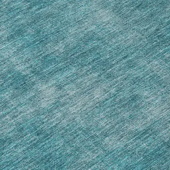 8' Teal Blue Round Washable Indoor Outdoor Area Rug