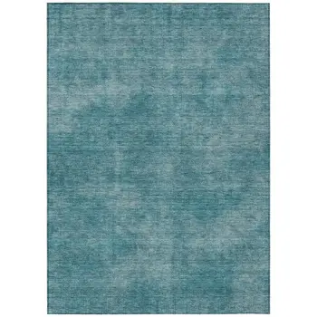 10' X 14' Teal Blue Washable Indoor Outdoor Area Rug