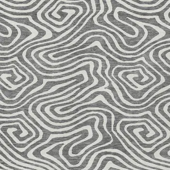 8' X 10' Gray And Ivory Abstract Washable Indoor Outdoor Area Rug
