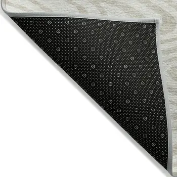 10' X 14' Ivory And Beige Abstract Washable Indoor Outdoor Area Rug
