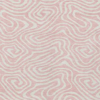 9' X 12' Pink And Gray Abstract Washable Indoor Outdoor Area Rug
