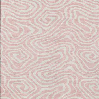 10' X 14' Pink And Gray Abstract Washable Indoor Outdoor Area Rug