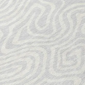8' Silver And Gray Round Abstract Washable Indoor Outdoor Area Rug