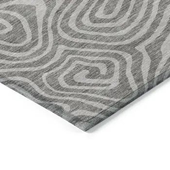 9' X 12' Taupe And Gray Abstract Washable Indoor Outdoor Area Rug