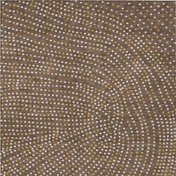 8' X 10' Brown Gold And Ivory Polka Dot Washable Indoor Outdoor Area Rug