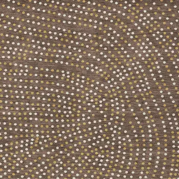 8' X 10' Brown Gold And Ivory Polka Dot Washable Indoor Outdoor Area Rug