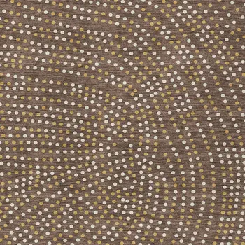 9' X 12' Brown Gold And Ivory Polka Dot Washable Indoor Outdoor Area Rug