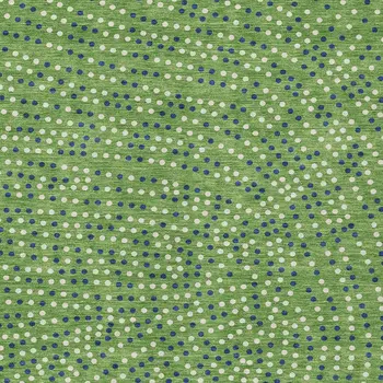 3' X 5' Green Blue And Ivory Polka Dot Washable Indoor Outdoor Area Rug