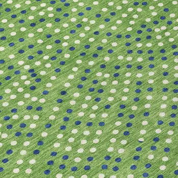 8' Green Blue And Ivory Round Polka Dot Washable Indoor Outdoor Area Rug