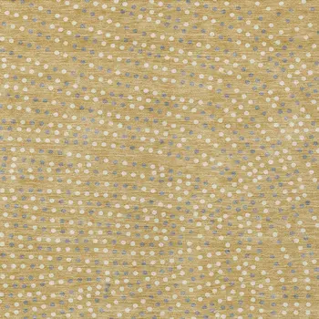 3' X 5' Gold Gray And Ivory Polka Dot Washable Indoor Outdoor Area Rug