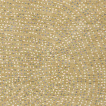 5' X 8' Gold Gray And Ivory Polka Dot Washable Indoor Outdoor Area Rug