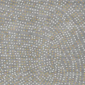 3' X 5' Gray Gold And Ivory Polka Dot Washable Indoor Outdoor Area Rug