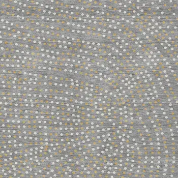 5' X 8' Gray Gold And Ivory Polka Dot Washable Indoor Outdoor Area Rug