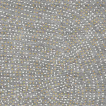 9' X 12' Gray Gold And Ivory Polka Dot Washable Indoor Outdoor Area Rug