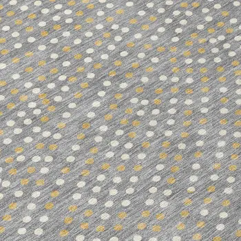 10' X 14' Gray Gold And Ivory Polka Dot Washable Indoor Outdoor Area Rug