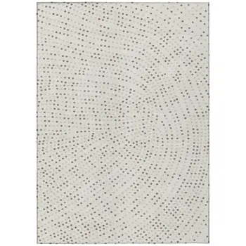 3' X 5' Ivory And Brown Polka Dot Washable Indoor Outdoor Area Rug