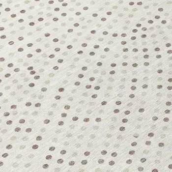 8' Ivory And Brown Round Polka Dot Washable Indoor Outdoor Area Rug