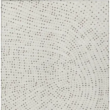 9' X 12' Ivory And Brown Polka Dot Washable Indoor Outdoor Area Rug