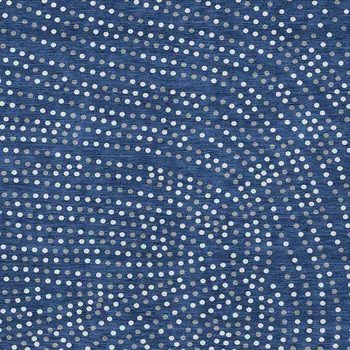 10' X 14' Navy Blue Gray And Ivory Polka Dot Washable Indoor Outdoor Area Rug