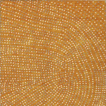 3' X 5' Orange Gray And Ivory Polka Dot Washable Indoor Outdoor Area Rug